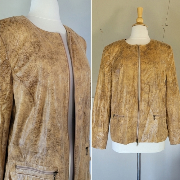 JM Collection Vegan Leather Jacket Womens Suze 16 - Picture 1 of 9